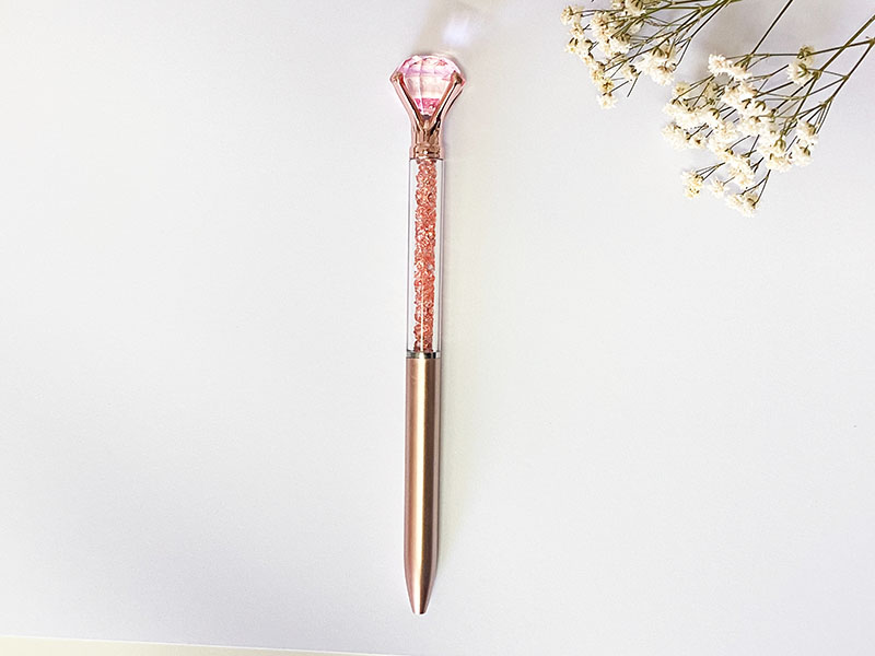 caneta strass diamante -rose gold 1