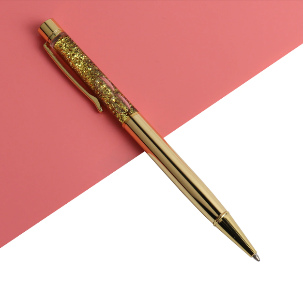 caneta com glitter - dourada 1