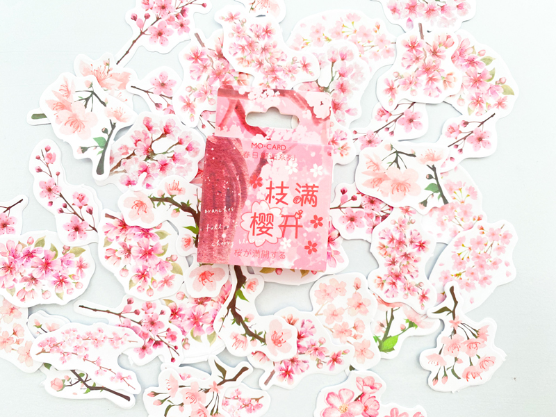Caixinha de adesivos - Cherry blossom 2