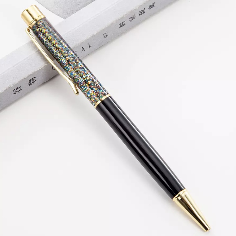 caneta com glitter - preta 2