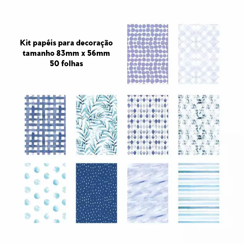 Kit papel decorativos - blue 2