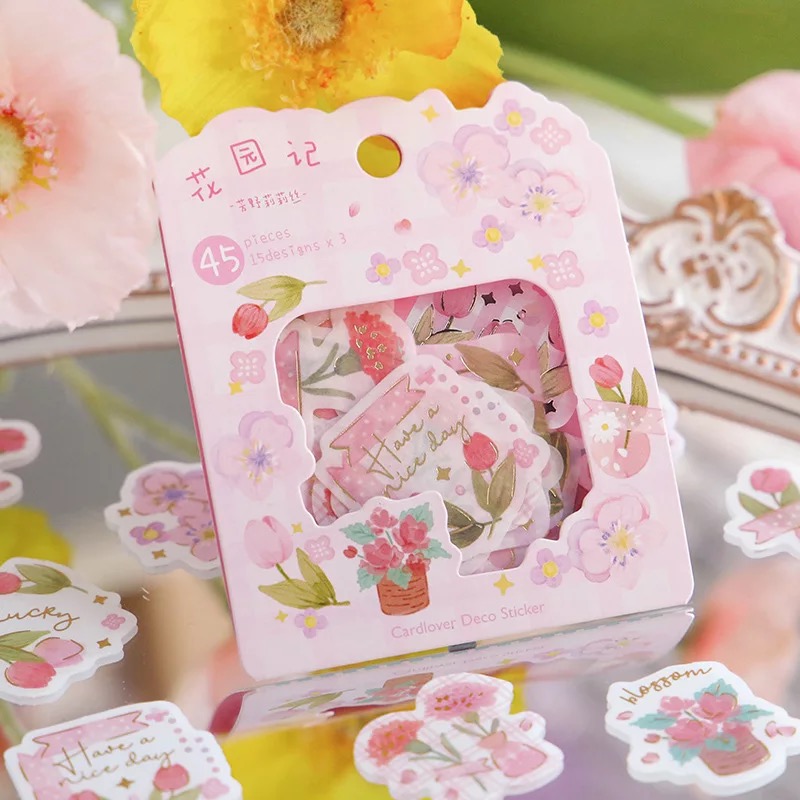 pacote de adesivos - flores rosa 4