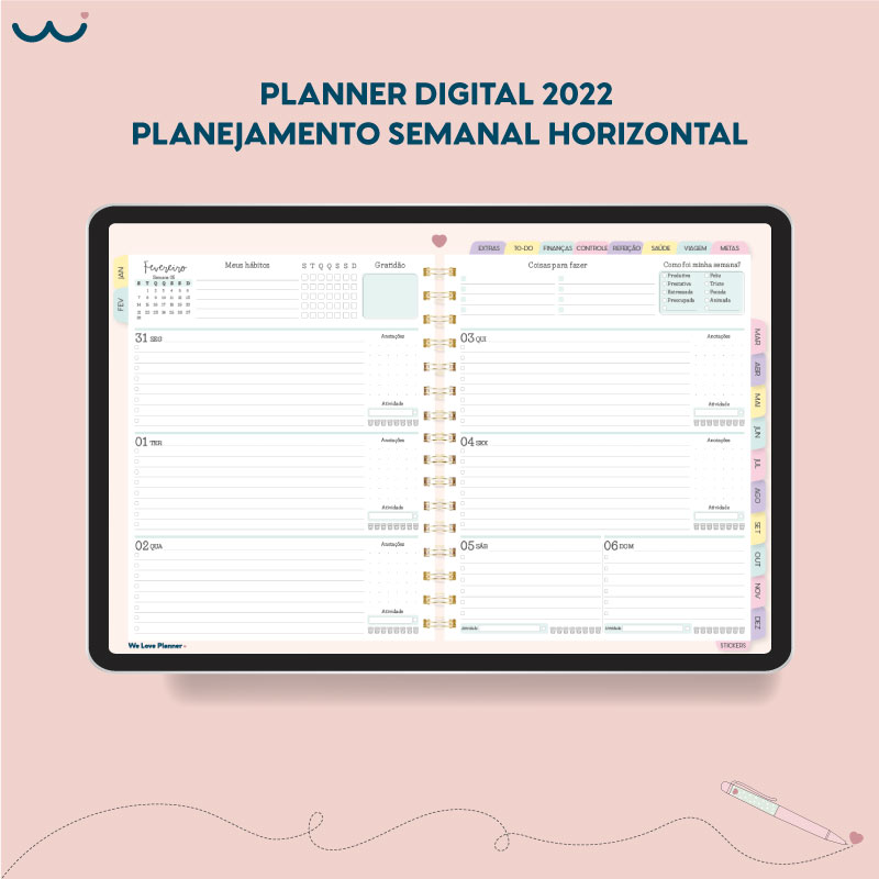 Planner digital Horizontal - 2022 5